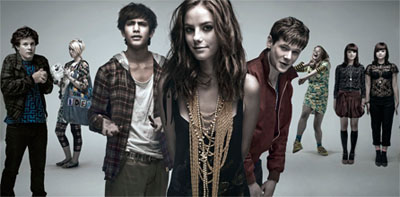 Skins Series 3 group shot Effy, Freddie, Cook, JJ, Pandora, Emily, Katie Naomi