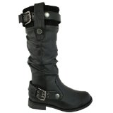 Leather Effy Style Biker boots black